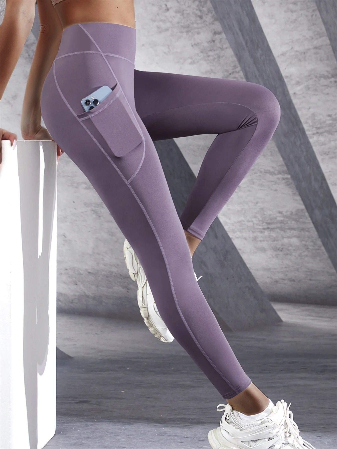 High-Waisted Workout Leggings with Pockets