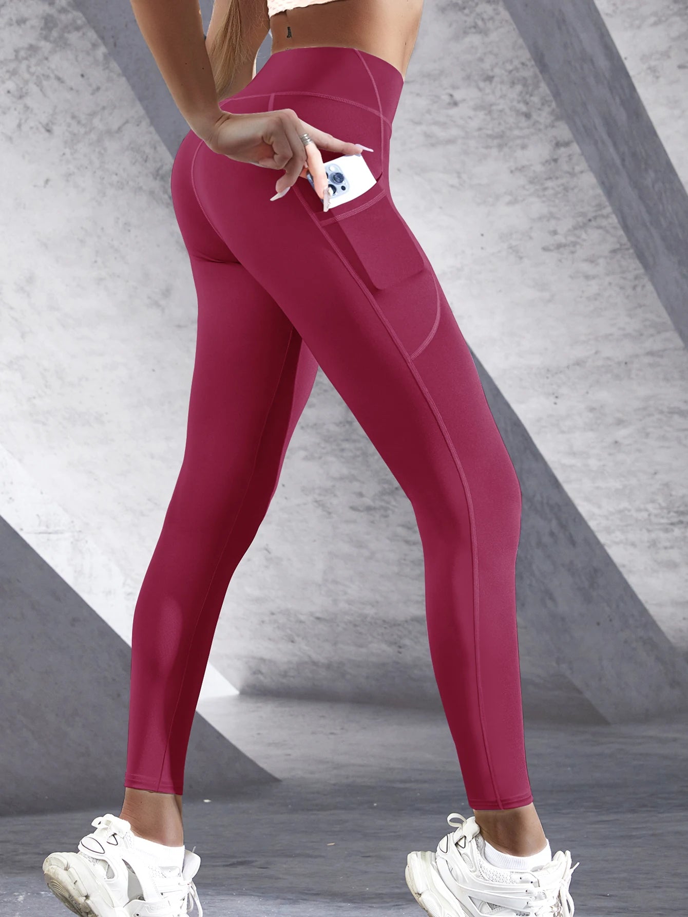 High-Waisted Workout Leggings with Pockets