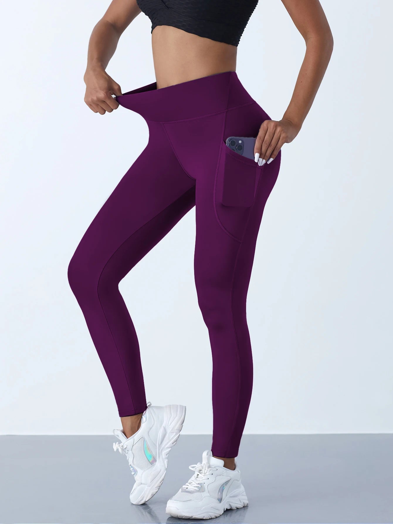 High-Waisted Workout Leggings with Pockets