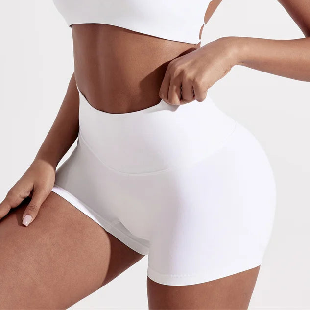 High-waisted workout shorts