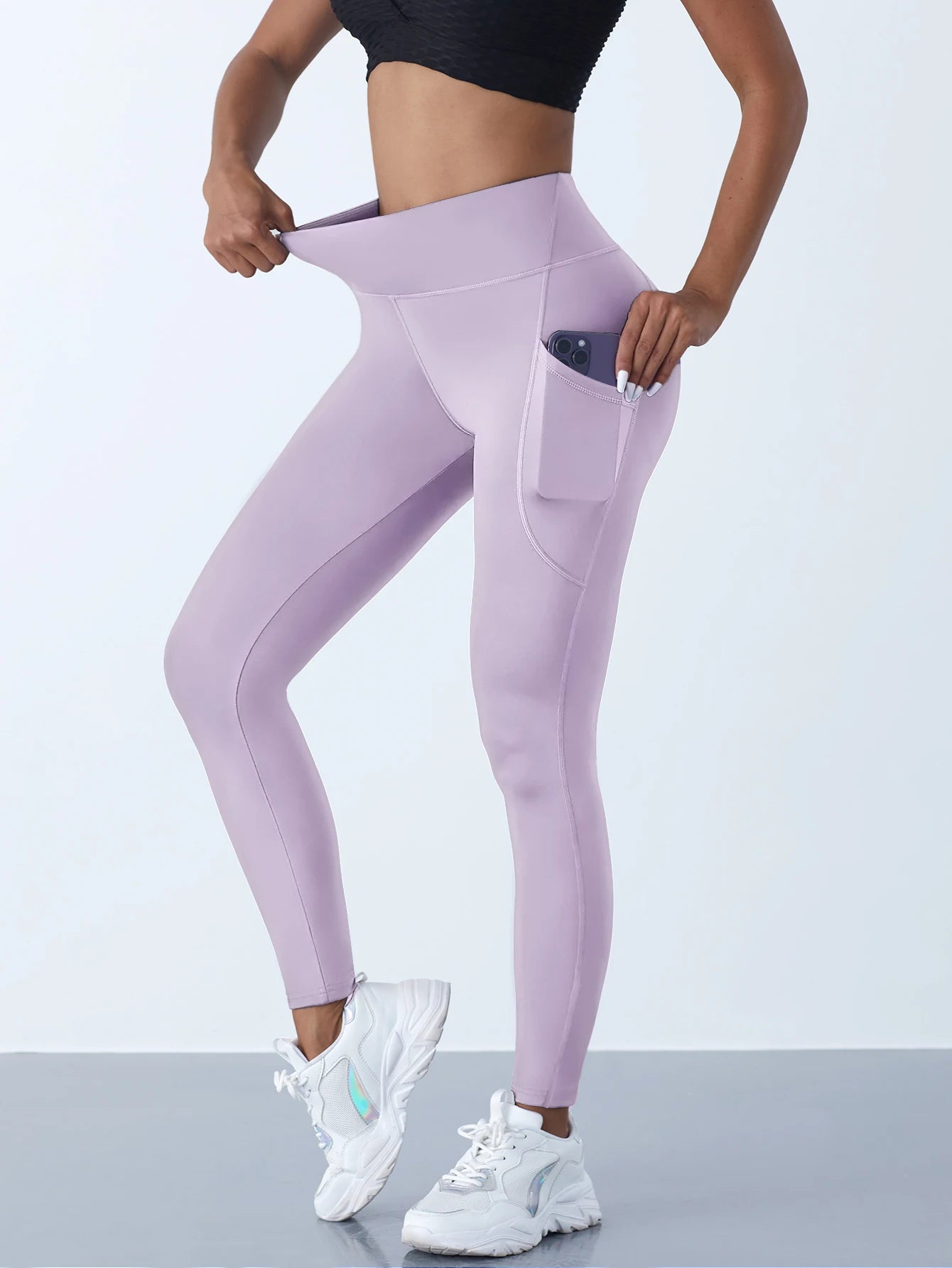 High-Waisted Workout Leggings with Pockets