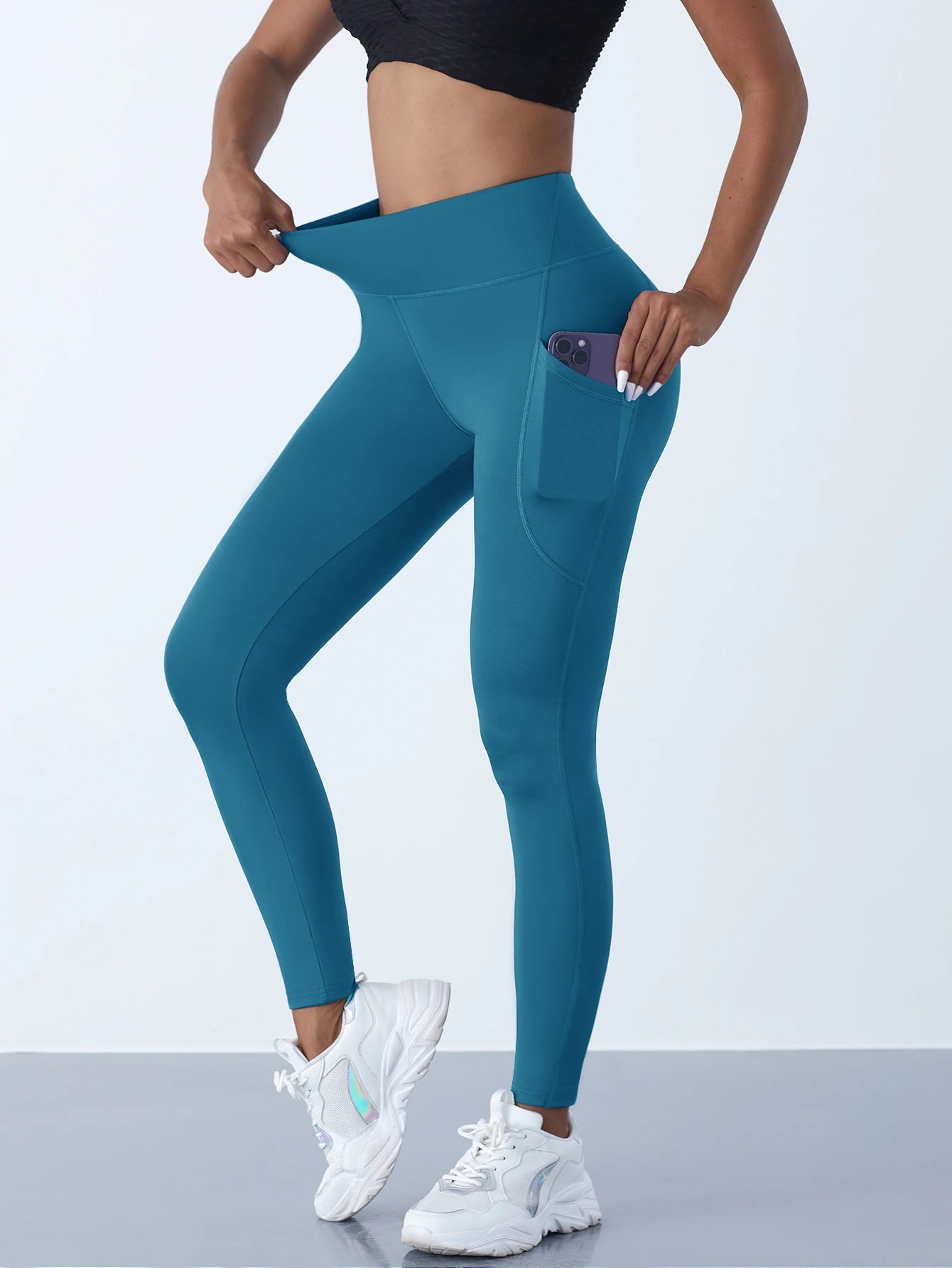High-Waisted Workout Leggings with Pockets