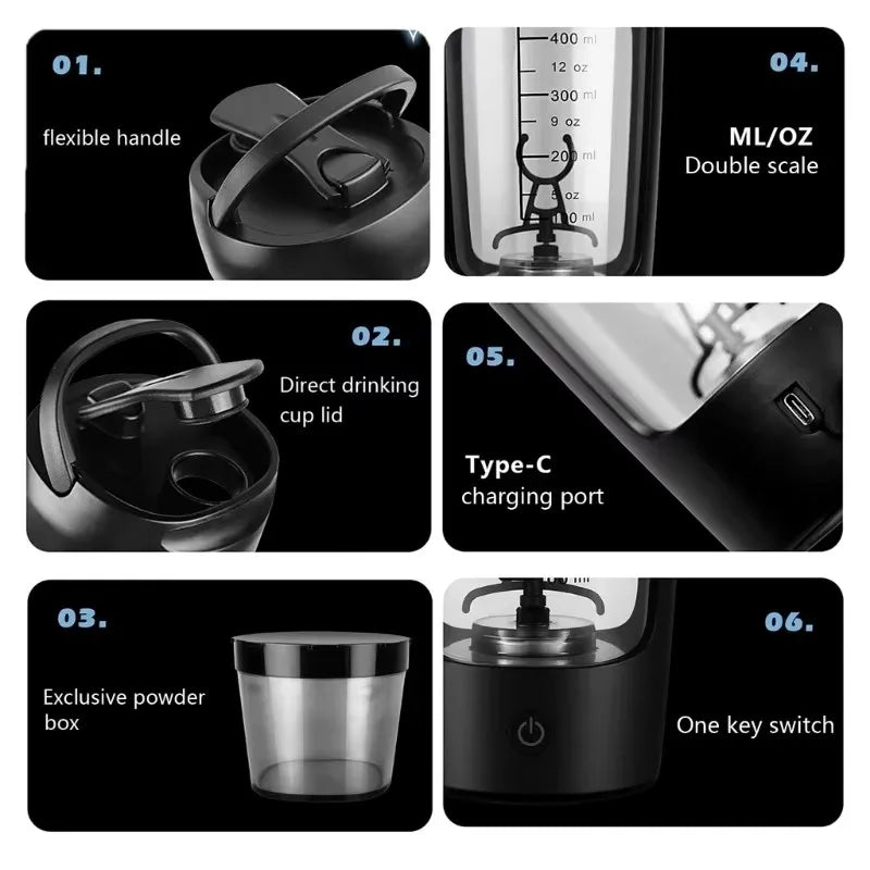 Electric protein shaker bottle