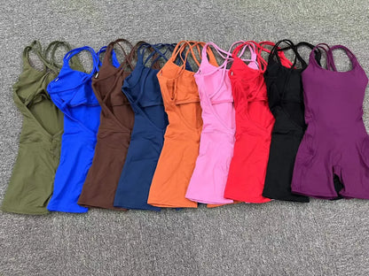 Cross-back jumpsuit