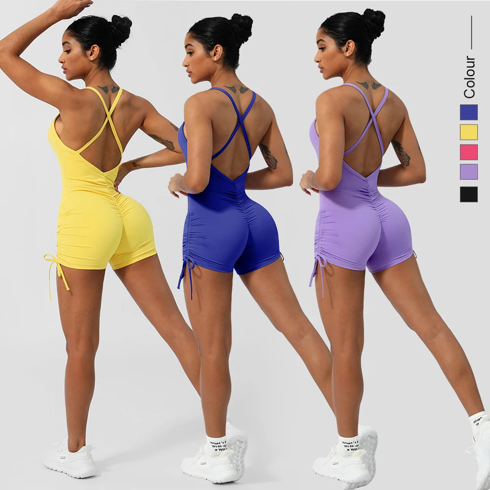 Yoga Jumpsuit Cross Back