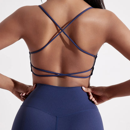 Crisscross back yoga bra