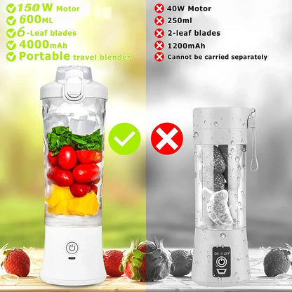 Portable blender bottle