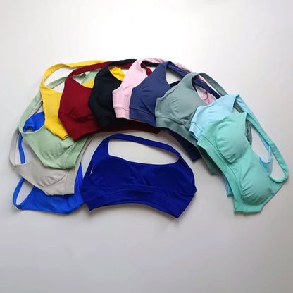 Open-back sports bra