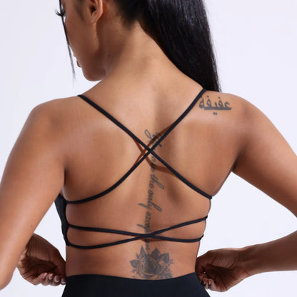 Crisscross back yoga bra