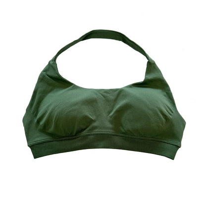 high-impact sports bra with open back