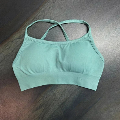 high-impact sports bra with open back
