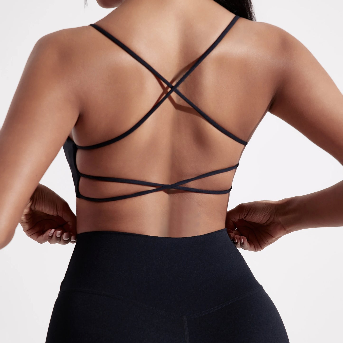 Crisscross back yoga bra