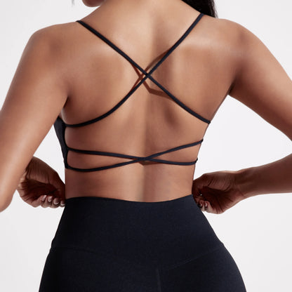 Crisscross back yoga bra