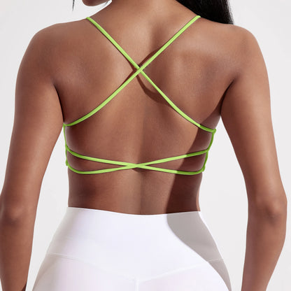 Crisscross back yoga bra
