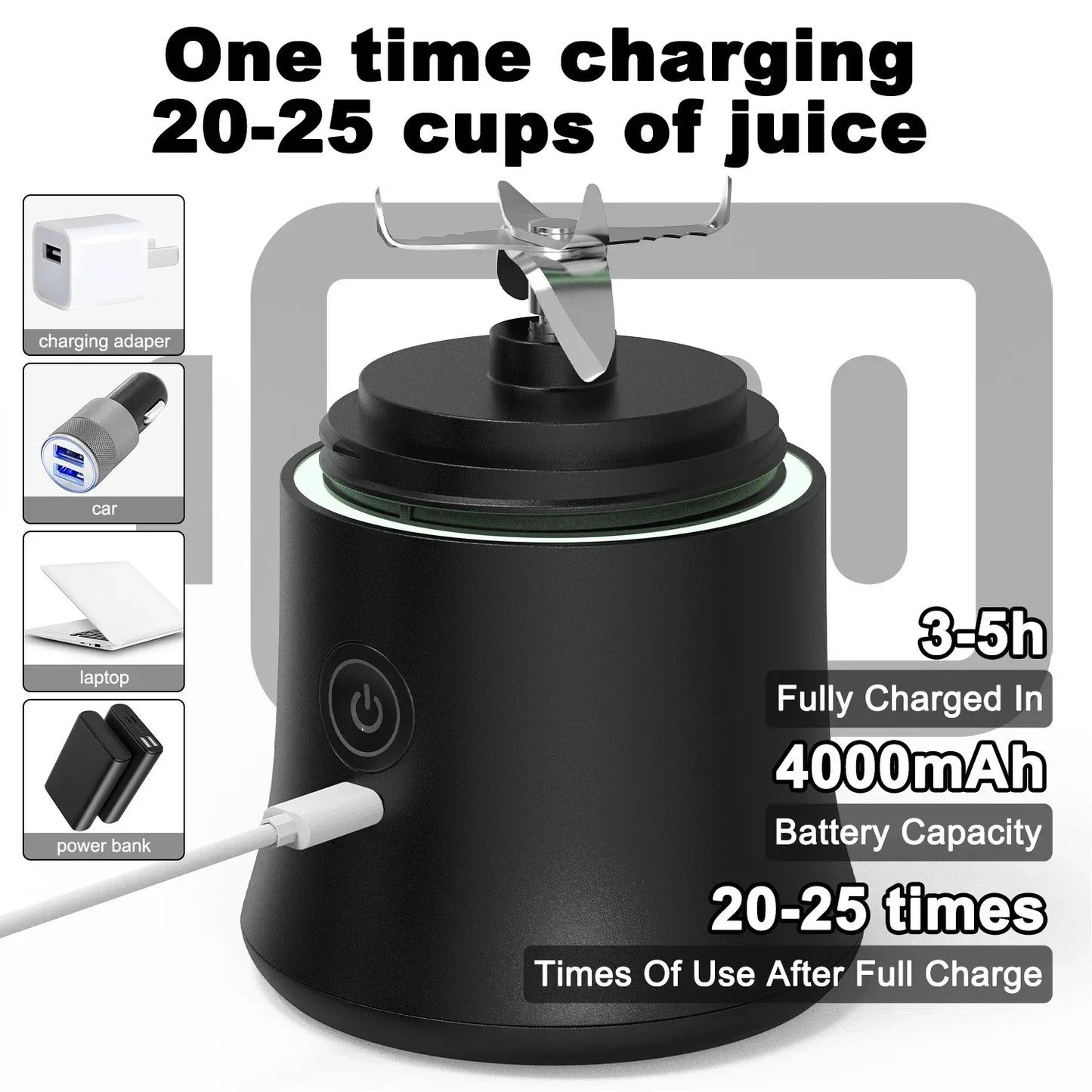 Portable blender bottle