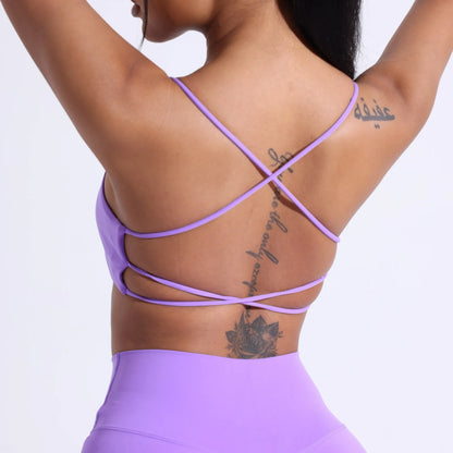 Crisscross back yoga bra