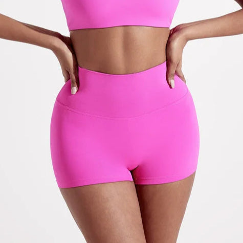 High-waisted workout shorts