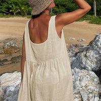 Isla Cotton Slit Midi Dress,