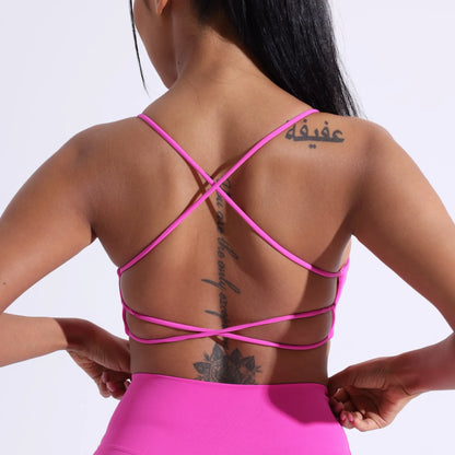 Crisscross back yoga bra