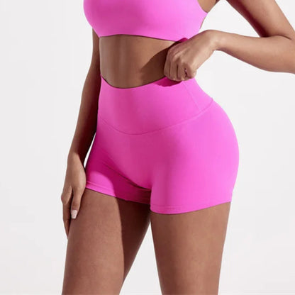 High-waisted workout shorts