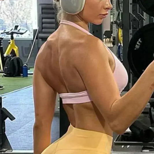 high-impact sports bra with open back
