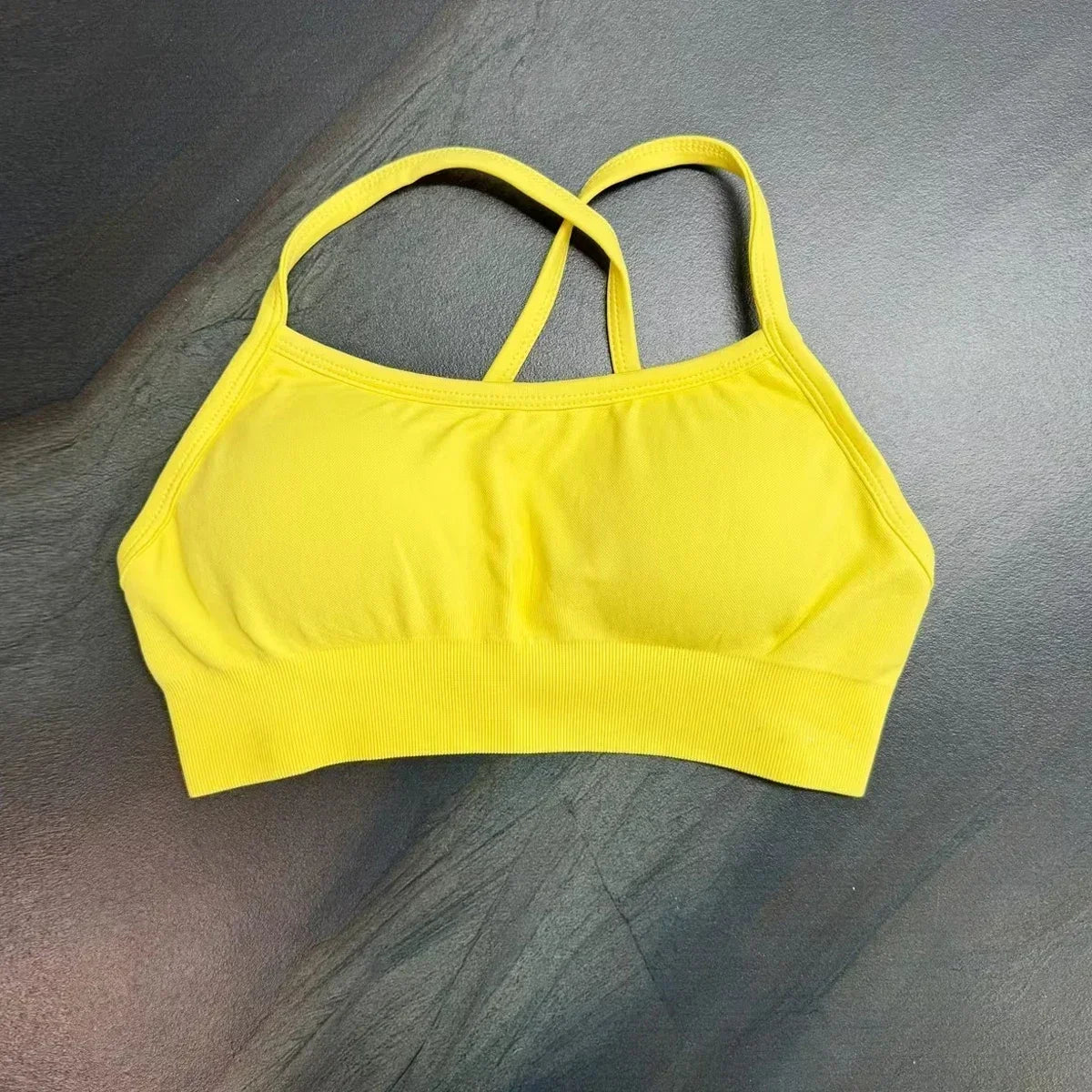 high-impact sports bra with open back