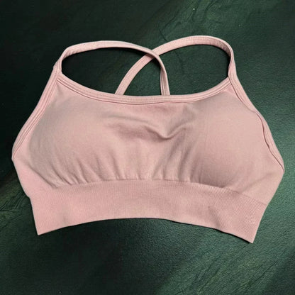 high-impact sports bra with open back