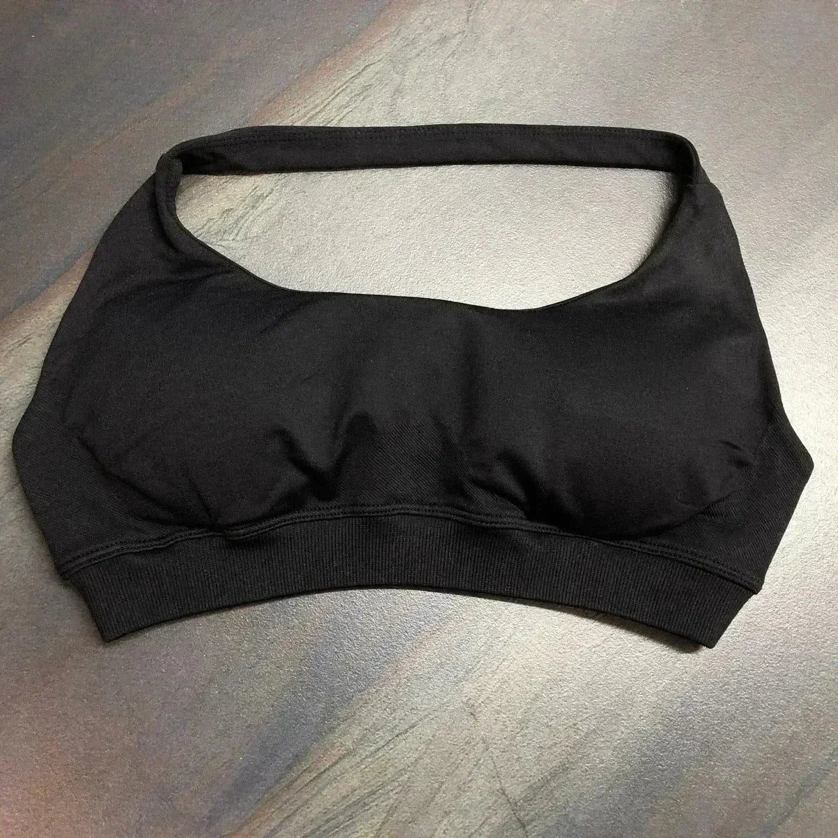 high-impact sports bra with open back