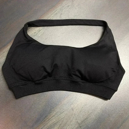 high-impact sports bra with open back