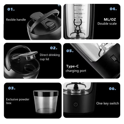 Electric protein shaker bottle