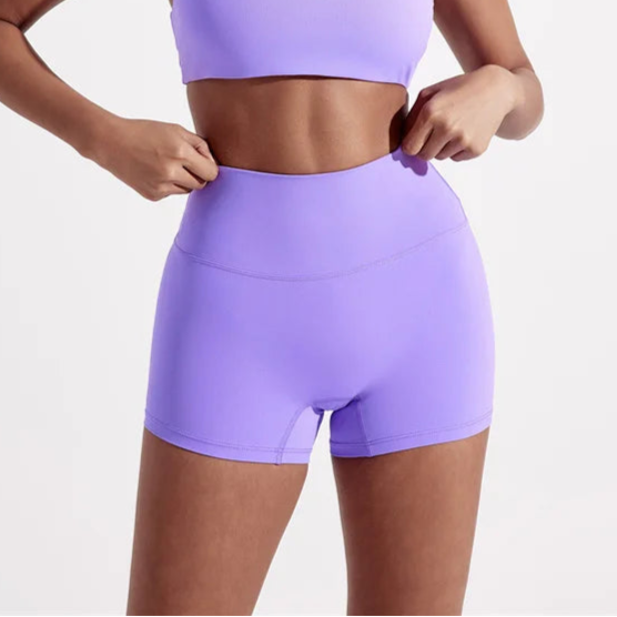 High-waisted workout shorts