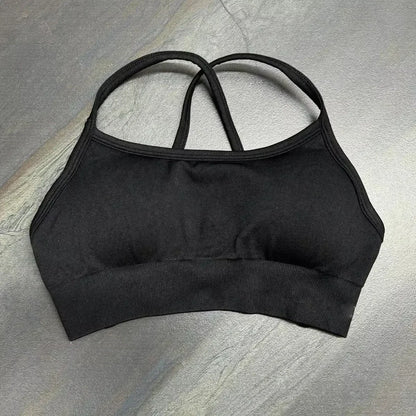 high-impact sports bra with open back