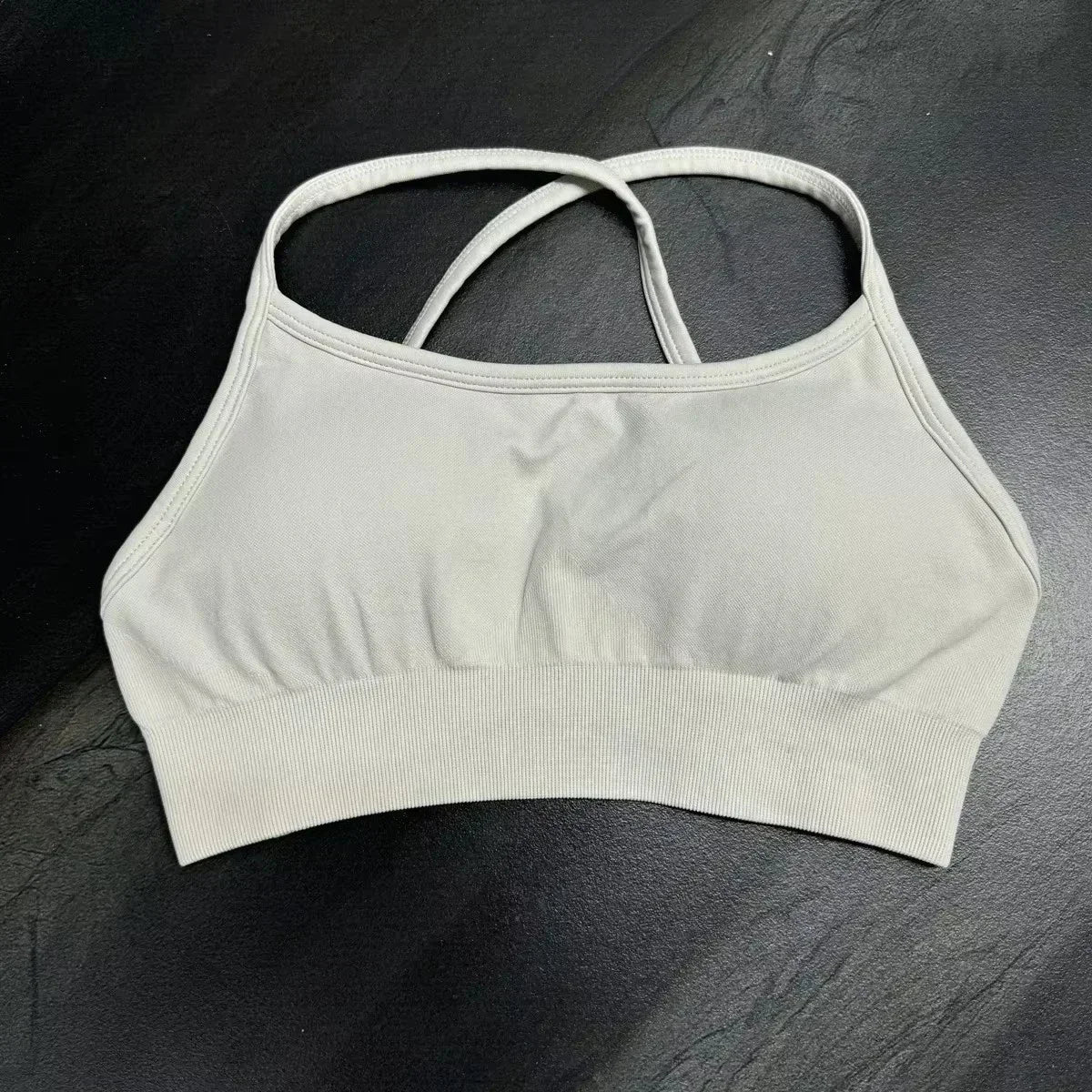 high-impact sports bra with open back