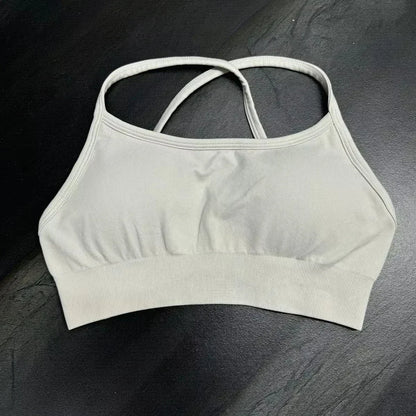 high-impact sports bra with open back