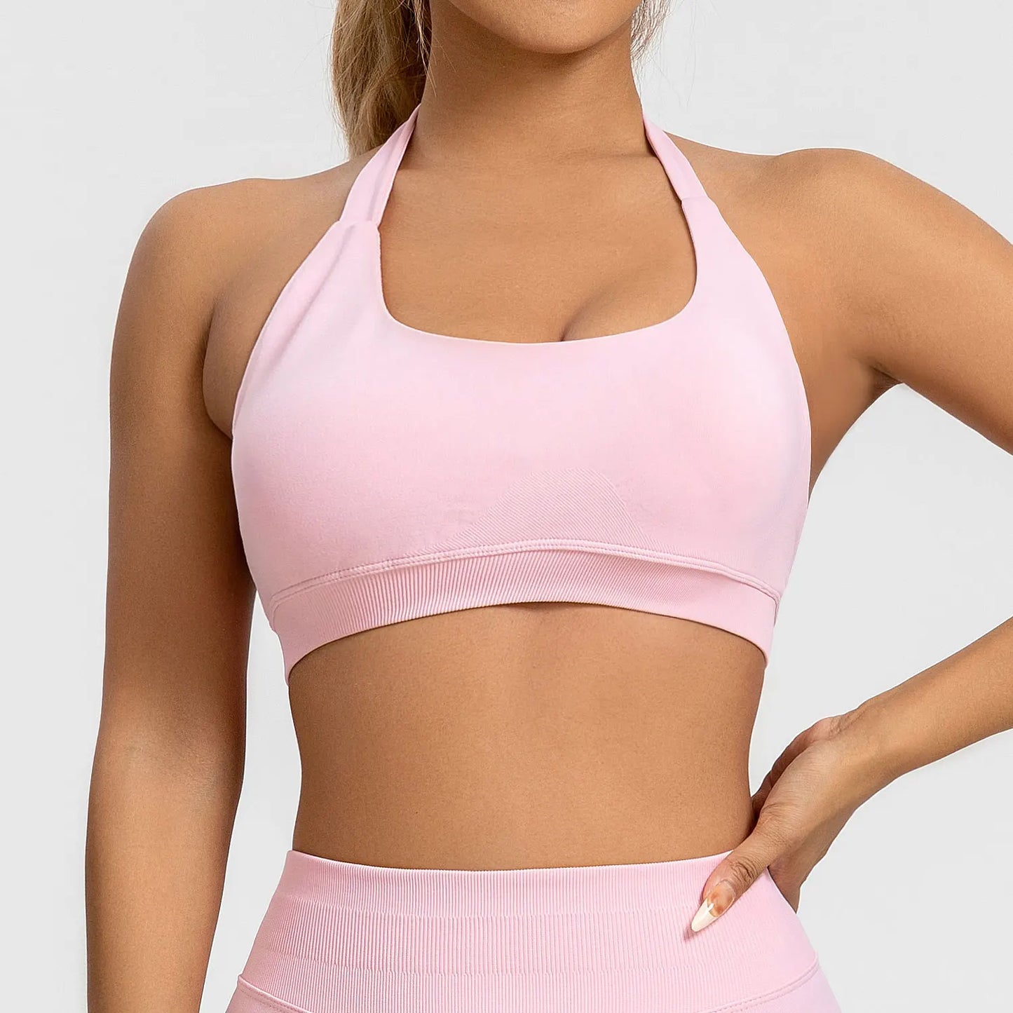 Open-back sports bra
