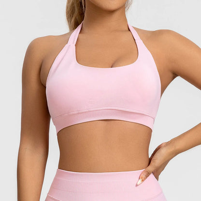 Open-back sports bra